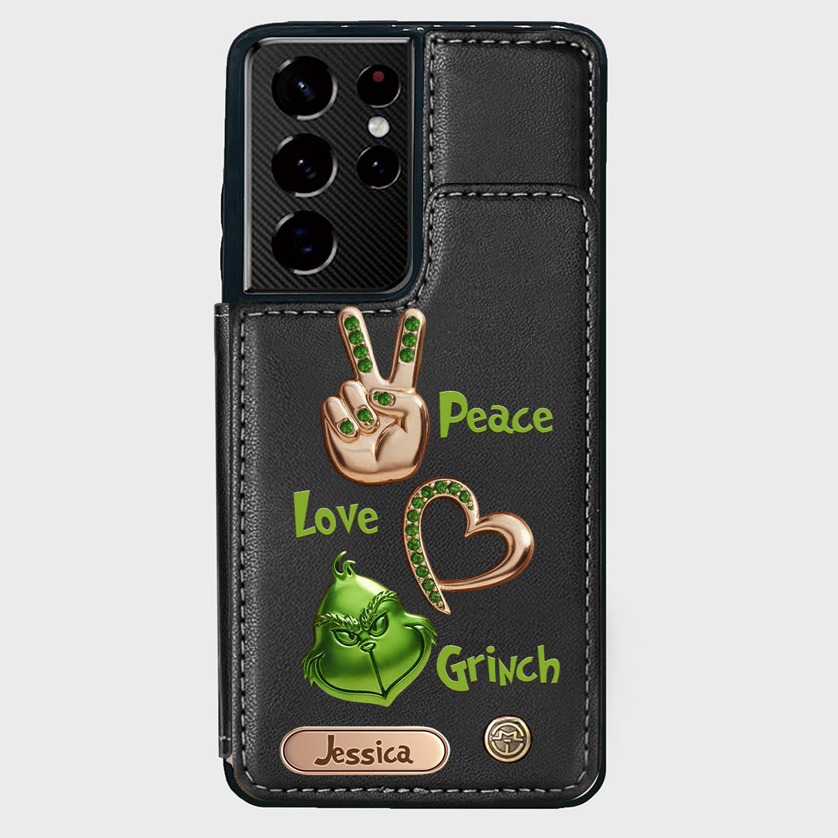 Joyeux Noël - Étui portefeuille/téléphone personnalisé avec étole de Noël