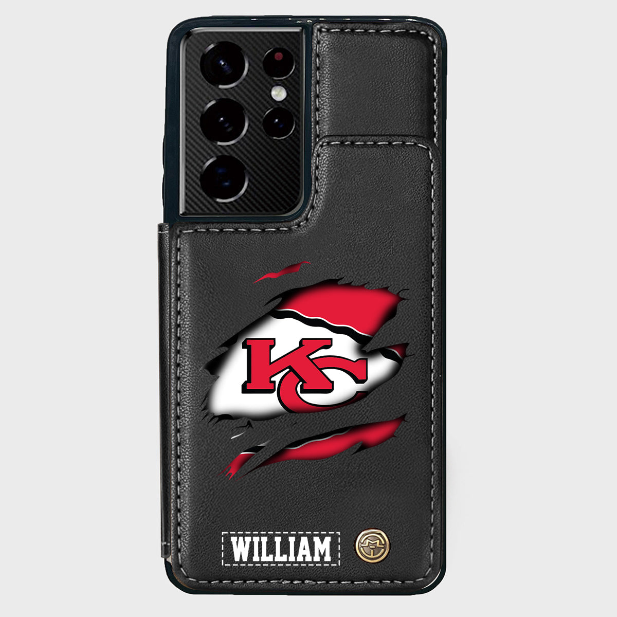 Passionné de football ? Étui portefeuille personnalisé pour téléphone, style football américain.