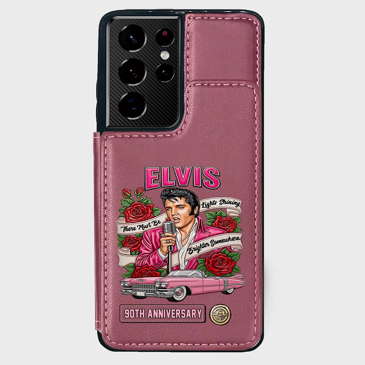 There Must Be Lights Shining Brighter Somewhere - Personalized King of Rock and Roll Wallet Phone Case