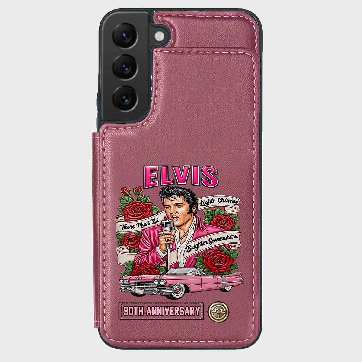 There Must Be Lights Shining Brighter Somewhere - Personalized King of Rock and Roll Wallet Phone Case