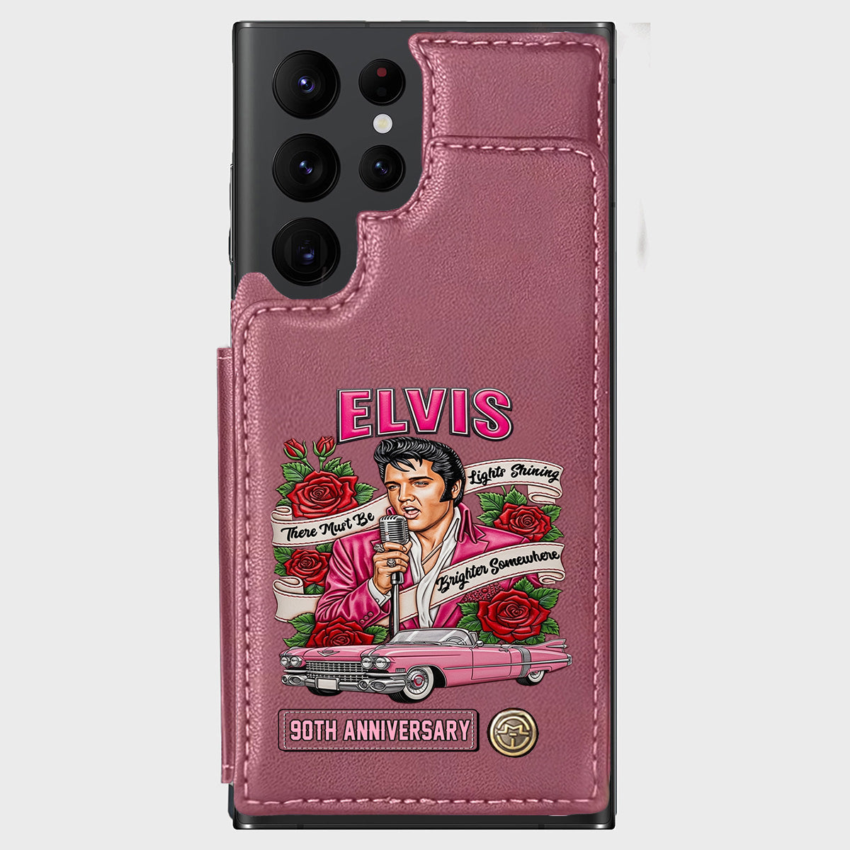 There Must Be Lights Shining Brighter Somewhere - Personalized King of Rock and Roll Wallet Phone Case