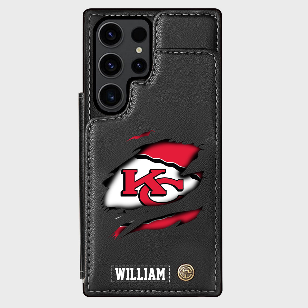 Passionné de football ? Étui portefeuille personnalisé pour téléphone, style football américain.