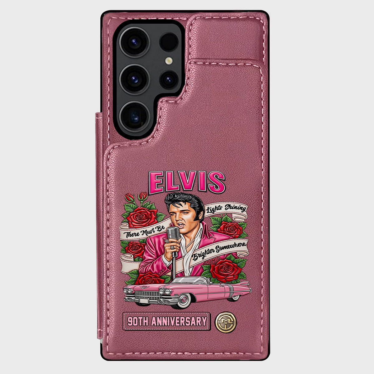 There Must Be Lights Shining Brighter Somewhere - Personalized King of Rock and Roll Wallet Phone Case