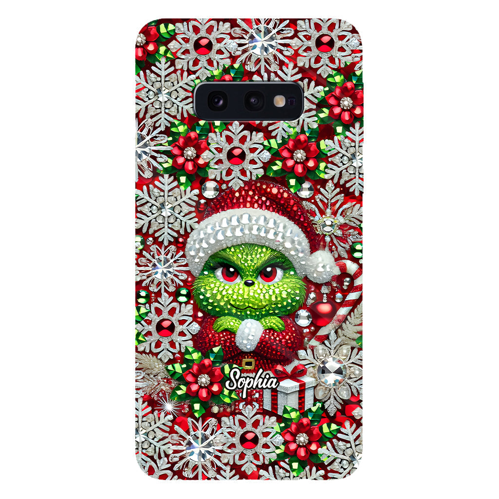 Joyeux Grinchmas - Coque de téléphone personnalisée avec imprimé intégral « Étole de Noël »