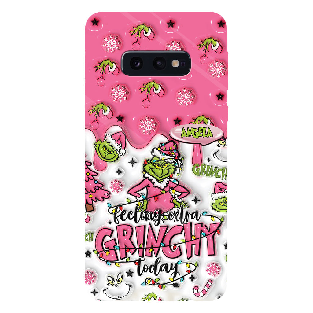 Heute besonders grinchig – personalisierte Handyhülle mit Weihnachtsstola-Motiv und Volldruck