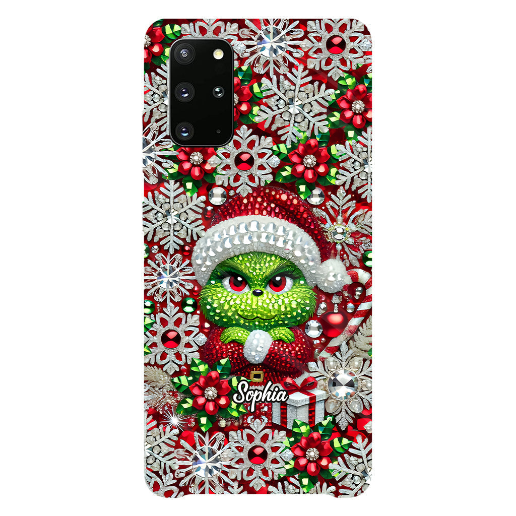 Joyeux Grinchmas - Coque de téléphone personnalisée avec imprimé intégral « Étole de Noël »