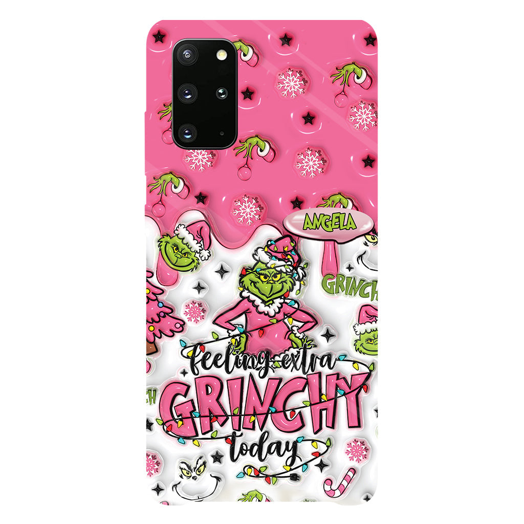Heute besonders grinchig – personalisierte Handyhülle mit Weihnachtsstola-Motiv und Volldruck