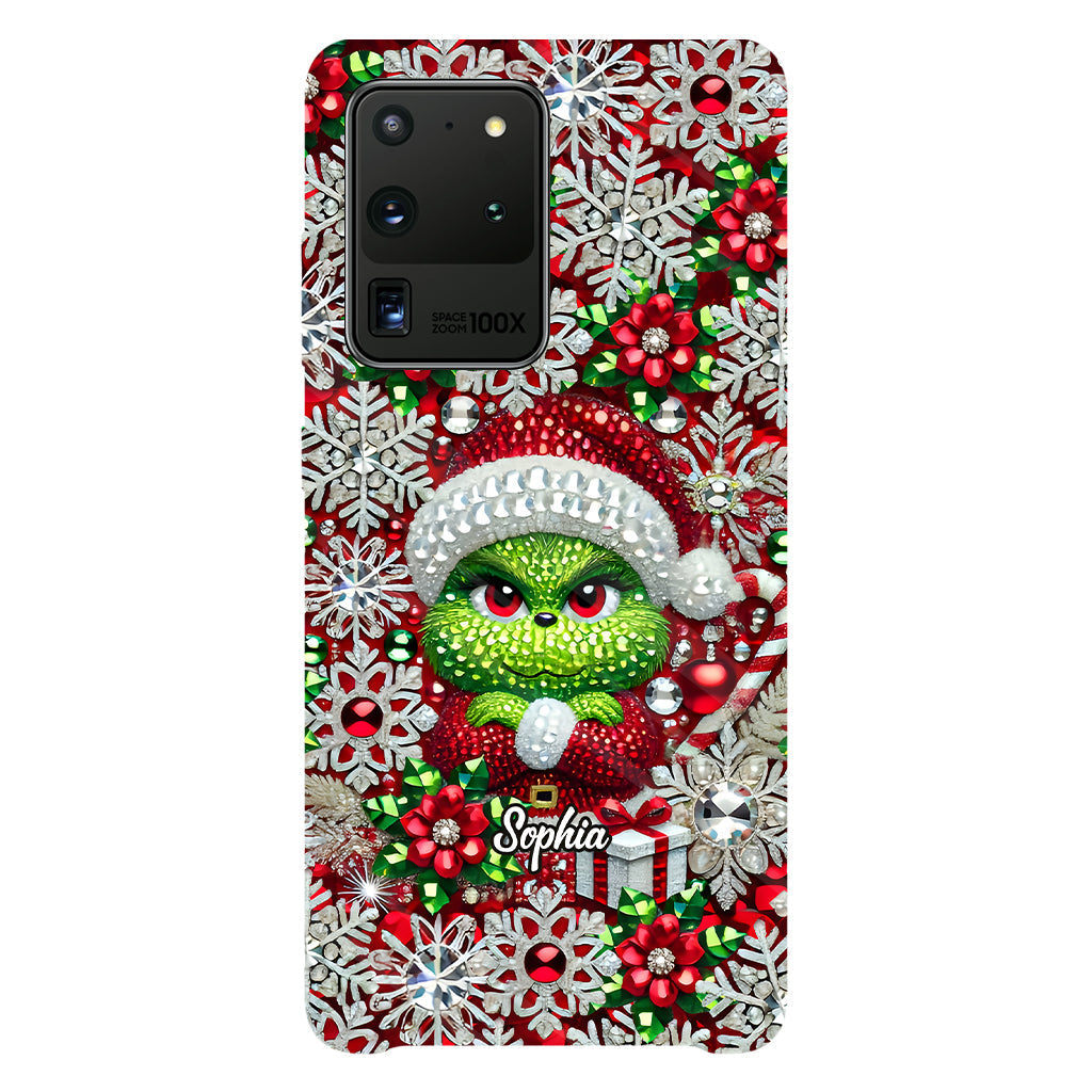 Joyeux Grinchmas - Coque de téléphone personnalisée avec imprimé intégral « Étole de Noël »