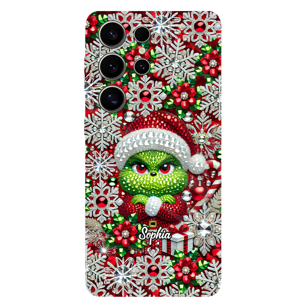 Joyeux Grinchmas - Coque de téléphone personnalisée avec imprimé intégral « Étole de Noël »