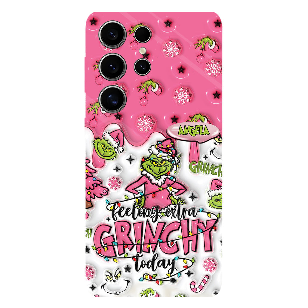 Heute besonders grinchig – personalisierte Handyhülle mit Weihnachtsstola-Motiv und Volldruck