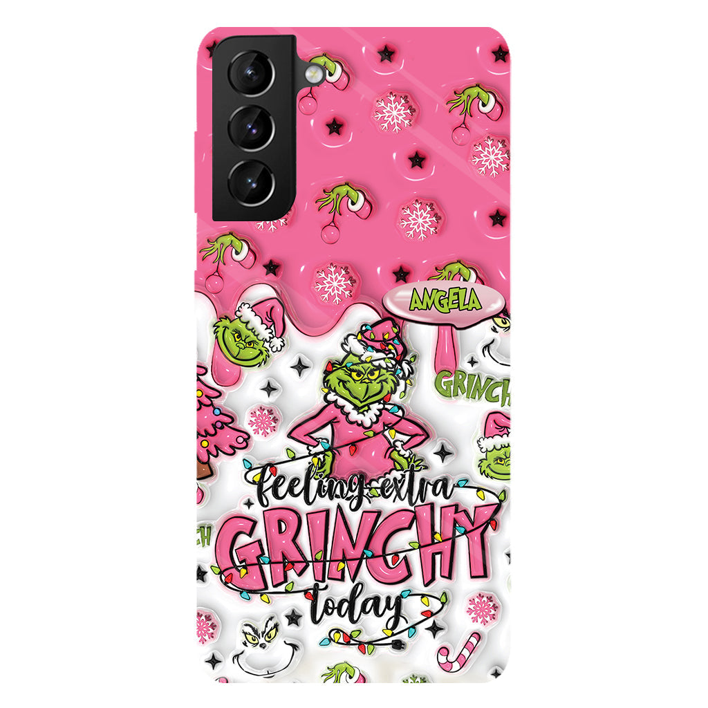 Heute besonders grinchig – personalisierte Handyhülle mit Weihnachtsstola-Motiv und Volldruck