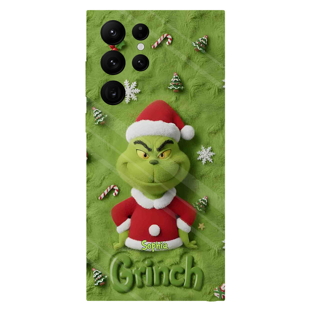 Joyeux Grinchmas - Coque de téléphone personnalisée avec imprimé intégral « Étole de Noël »