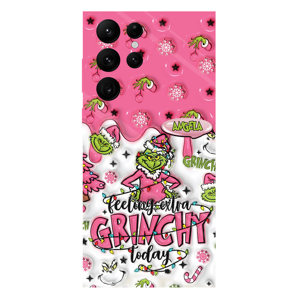 Heute besonders grinchig – personalisierte Handyhülle mit Weihnachtsstola-Motiv und Volldruck