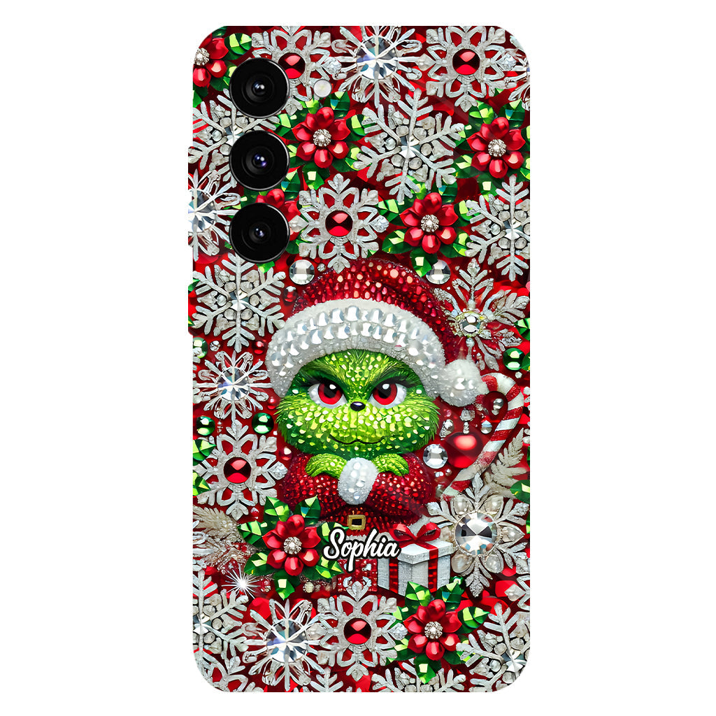 Joyeux Grinchmas - Coque de téléphone personnalisée avec imprimé intégral « Étole de Noël »