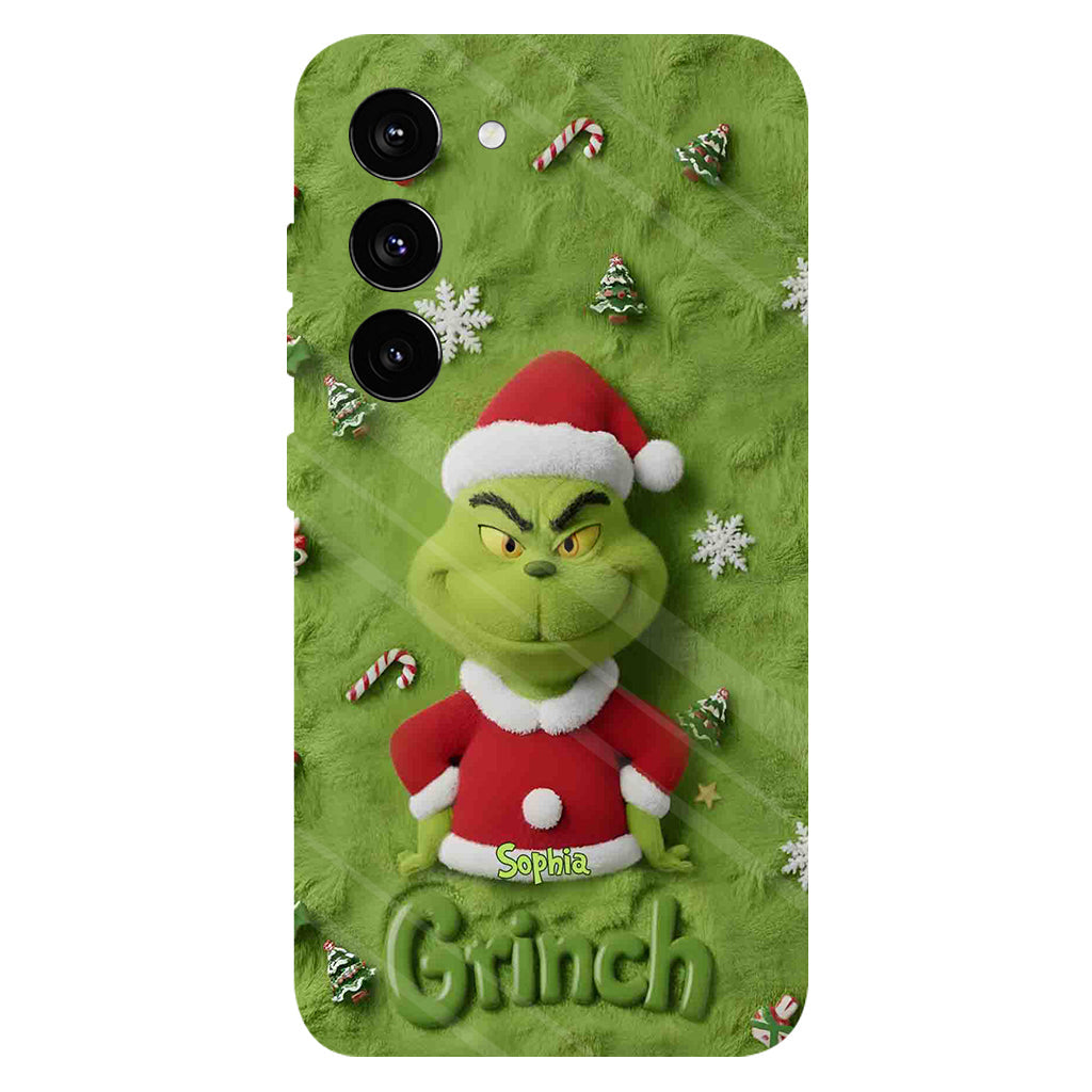 Joyeux Grinchmas - Coque de téléphone personnalisée avec imprimé intégral « Étole de Noël »