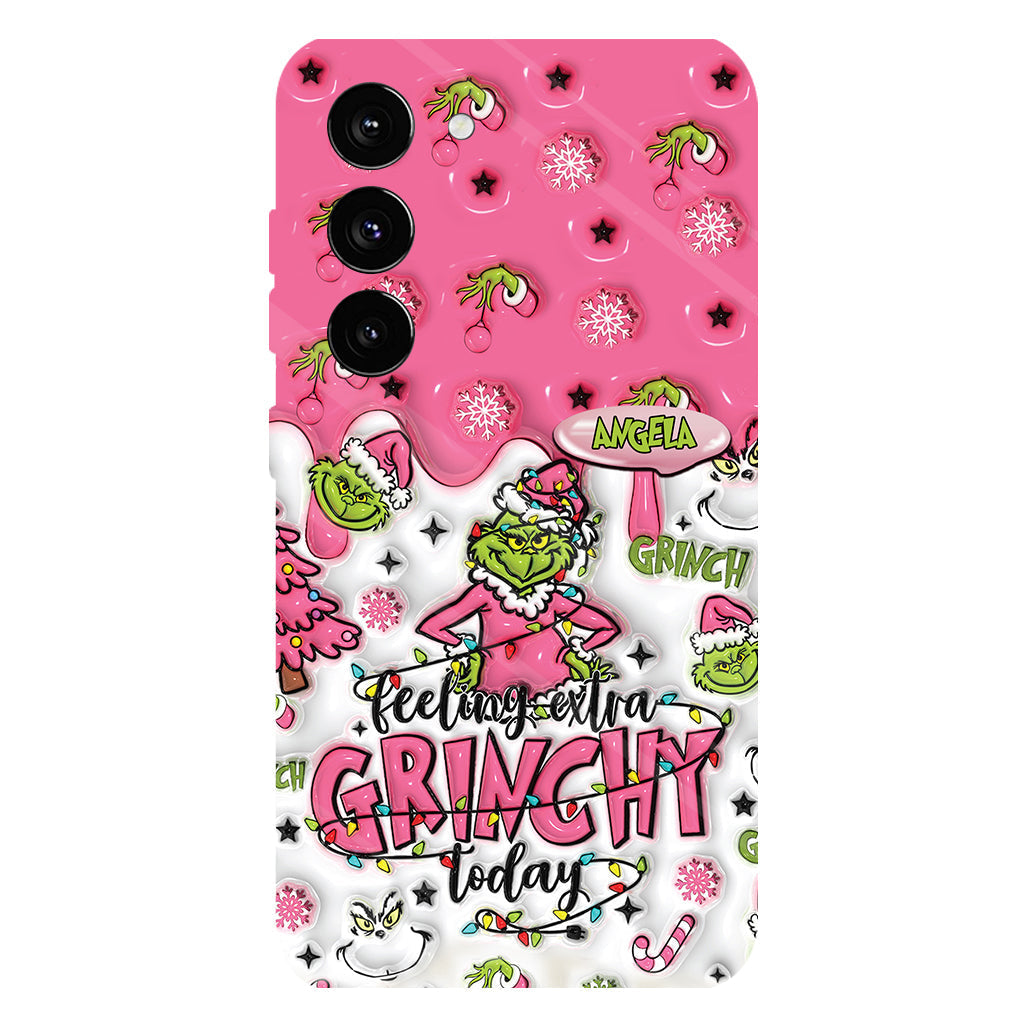 Heute besonders grinchig – personalisierte Handyhülle mit Weihnachtsstola-Motiv und Volldruck