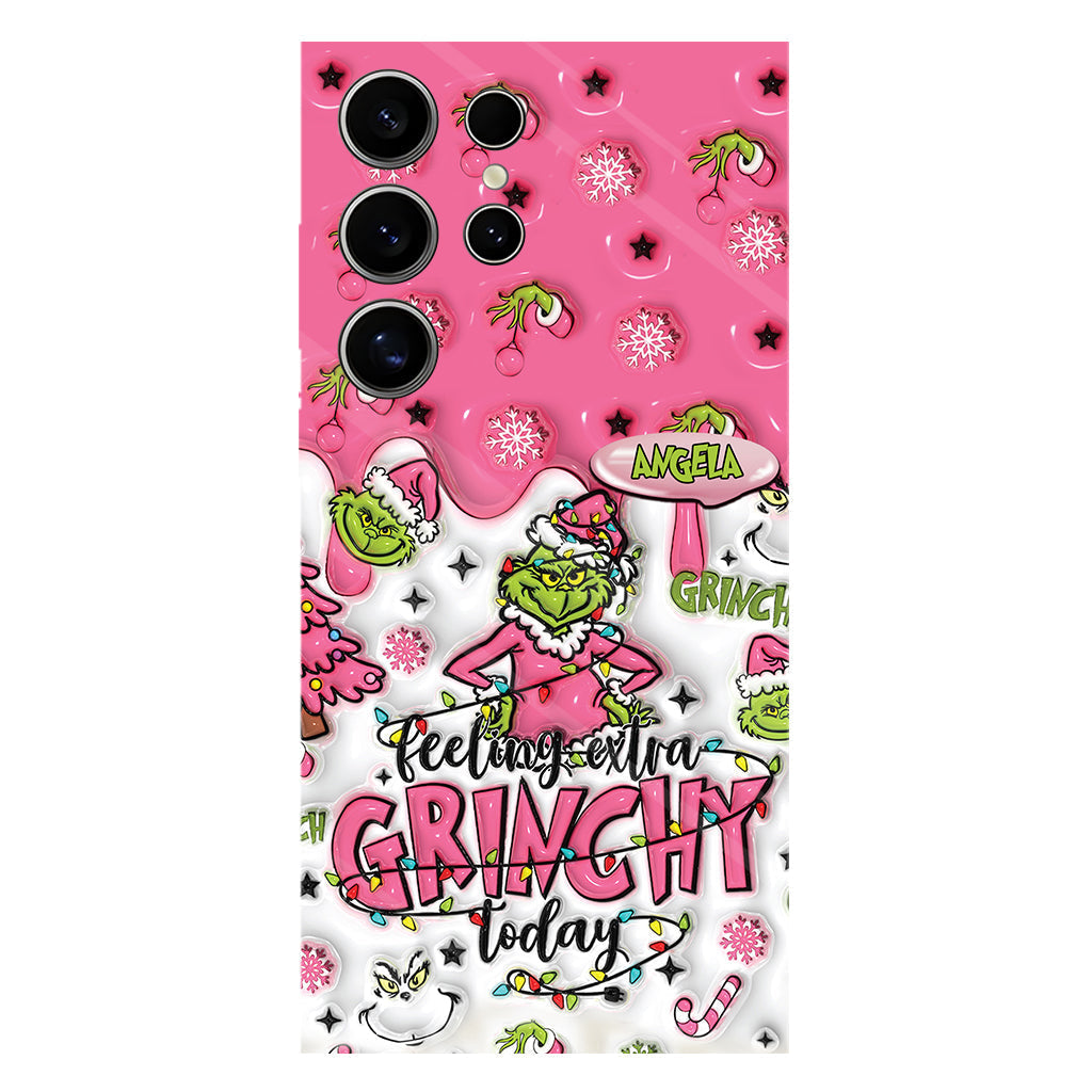 Heute besonders grinchig – personalisierte Handyhülle mit Weihnachtsstola-Motiv und Volldruck