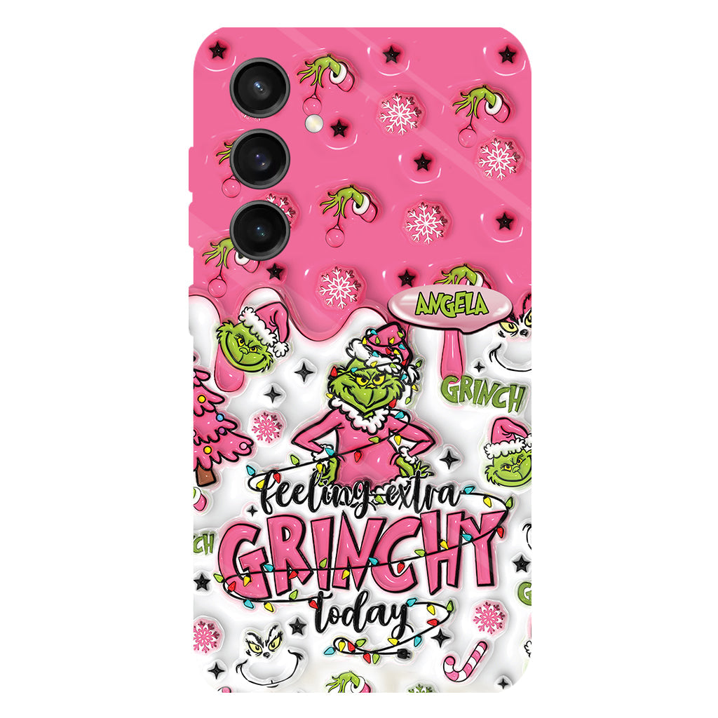 Heute besonders grinchig – personalisierte Handyhülle mit Weihnachtsstola-Motiv und Volldruck