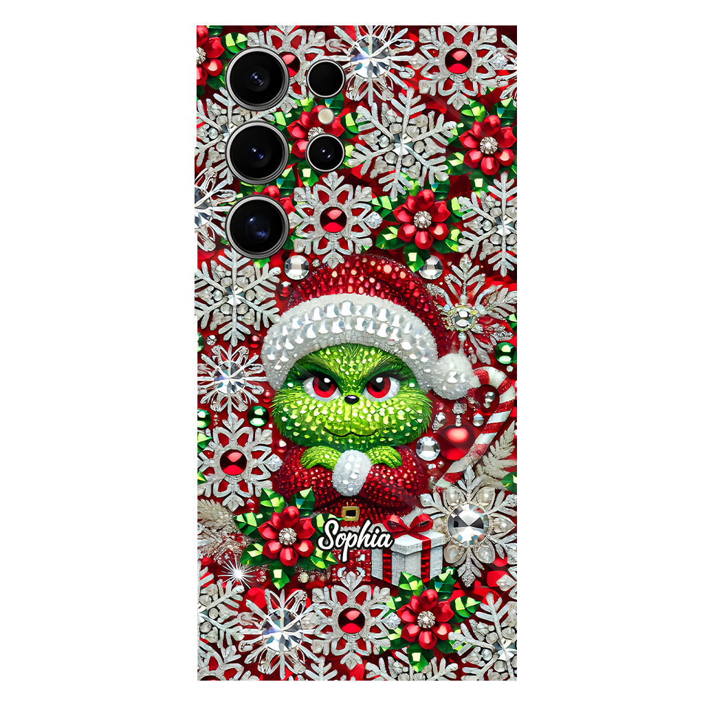 Joyeux Grinchmas - Coque de téléphone personnalisée avec imprimé intégral « Étole de Noël »