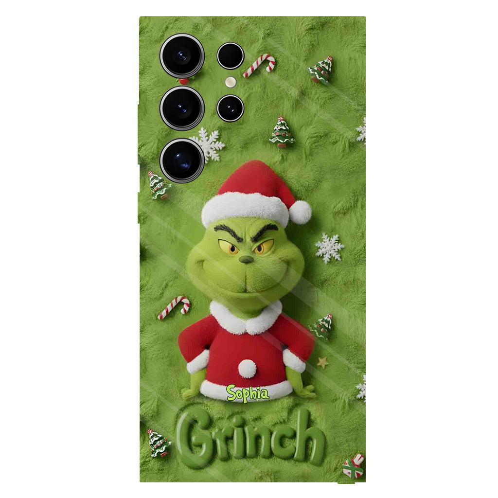Joyeux Grinchmas - Coque de téléphone personnalisée avec imprimé intégral « Étole de Noël »