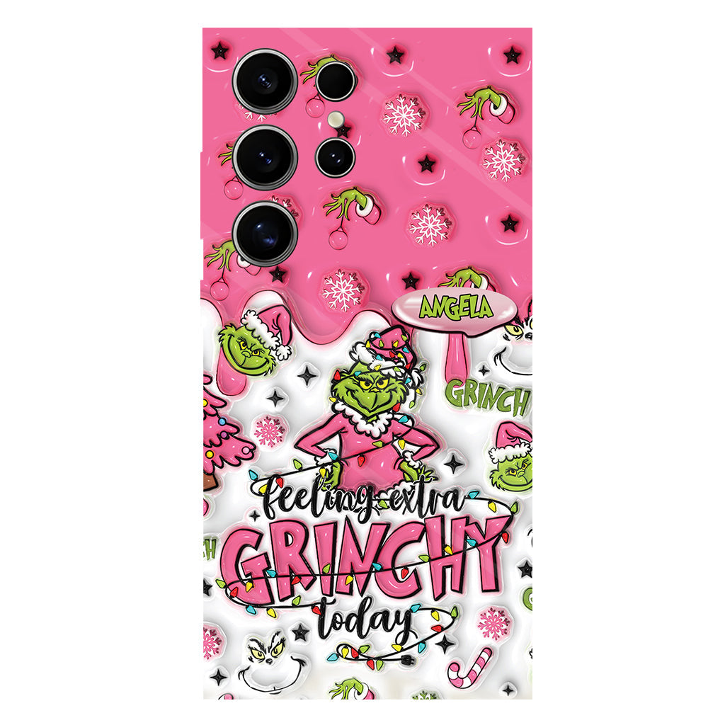 Heute besonders grinchig – personalisierte Handyhülle mit Weihnachtsstola-Motiv und Volldruck