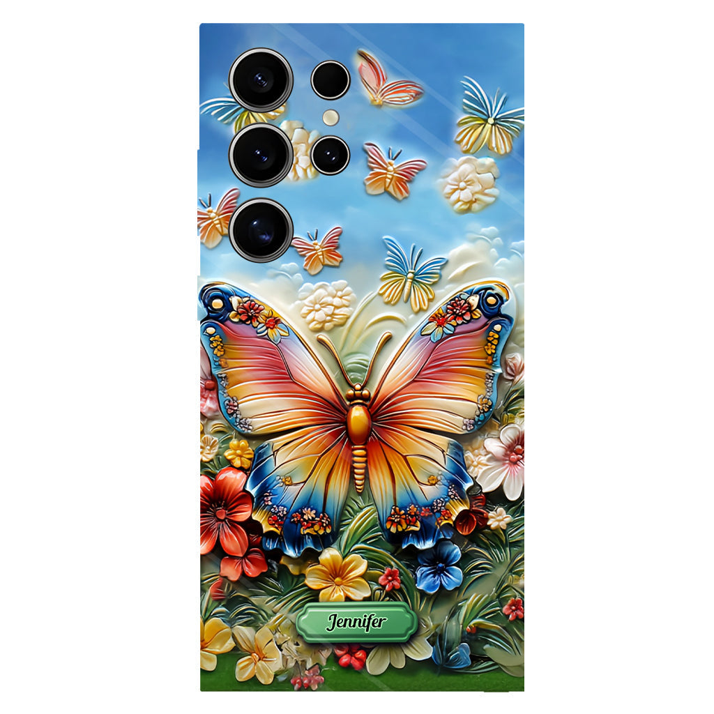 Coque de téléphone personnalisée avec magnifique motif papillon, abeille, libellule et colibri
