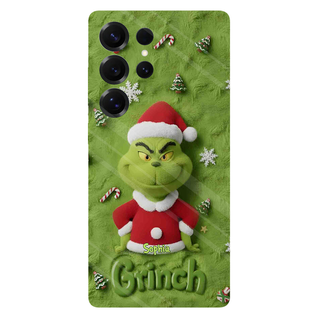 Joyeux Grinchmas - Coque de téléphone personnalisée avec imprimé intégral « Étole de Noël »