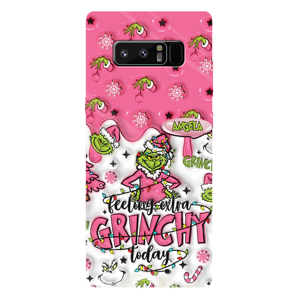 Heute besonders grinchig – personalisierte Handyhülle mit Weihnachtsstola-Motiv und Volldruck