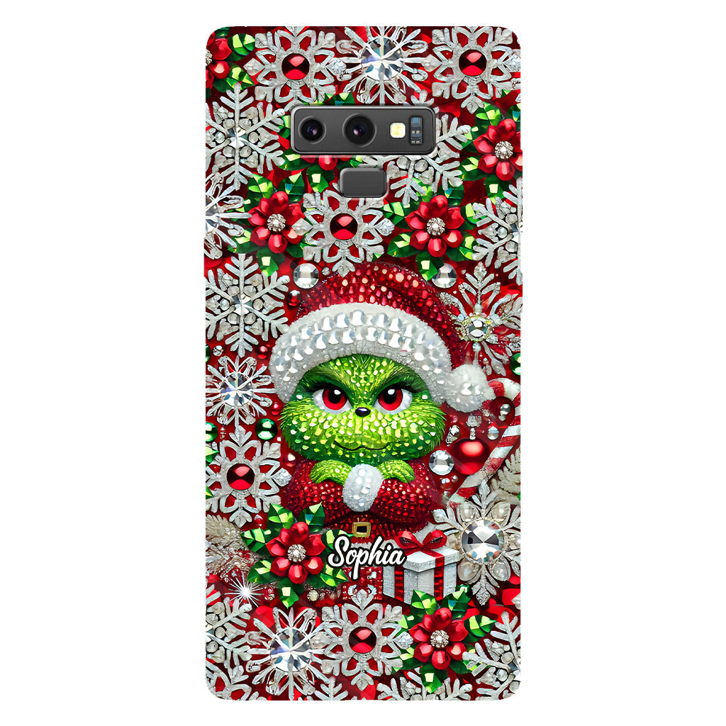 Joyeux Grinchmas - Coque de téléphone personnalisée avec imprimé intégral « Étole de Noël »