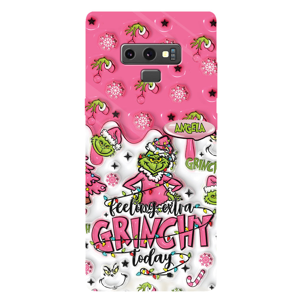 Heute besonders grinchig – personalisierte Handyhülle mit Weihnachtsstola-Motiv und Volldruck