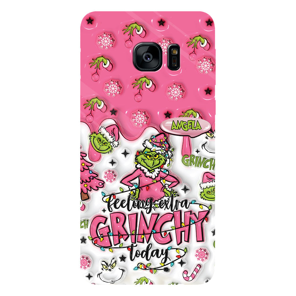Heute besonders grinchig – personalisierte Handyhülle mit Weihnachtsstola-Motiv und Volldruck