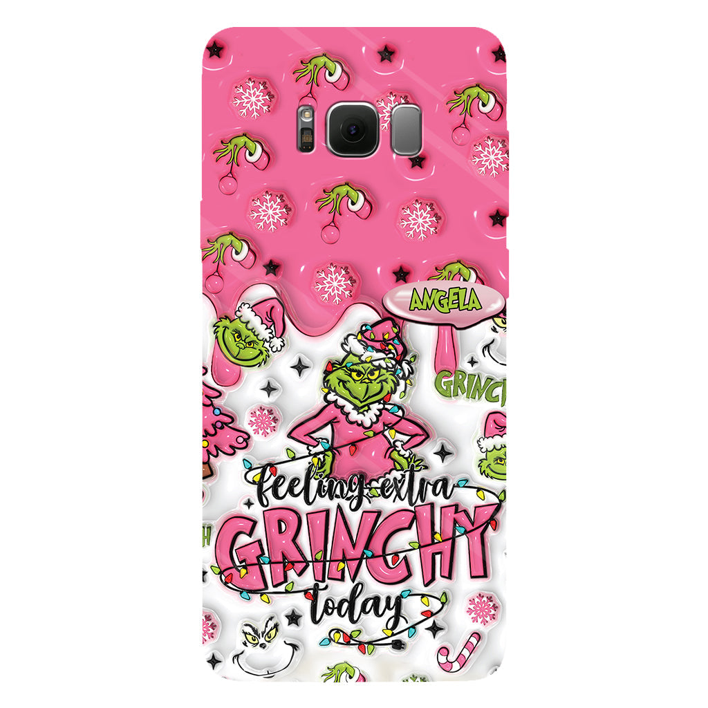 Heute besonders grinchig – personalisierte Handyhülle mit Weihnachtsstola-Motiv und Volldruck