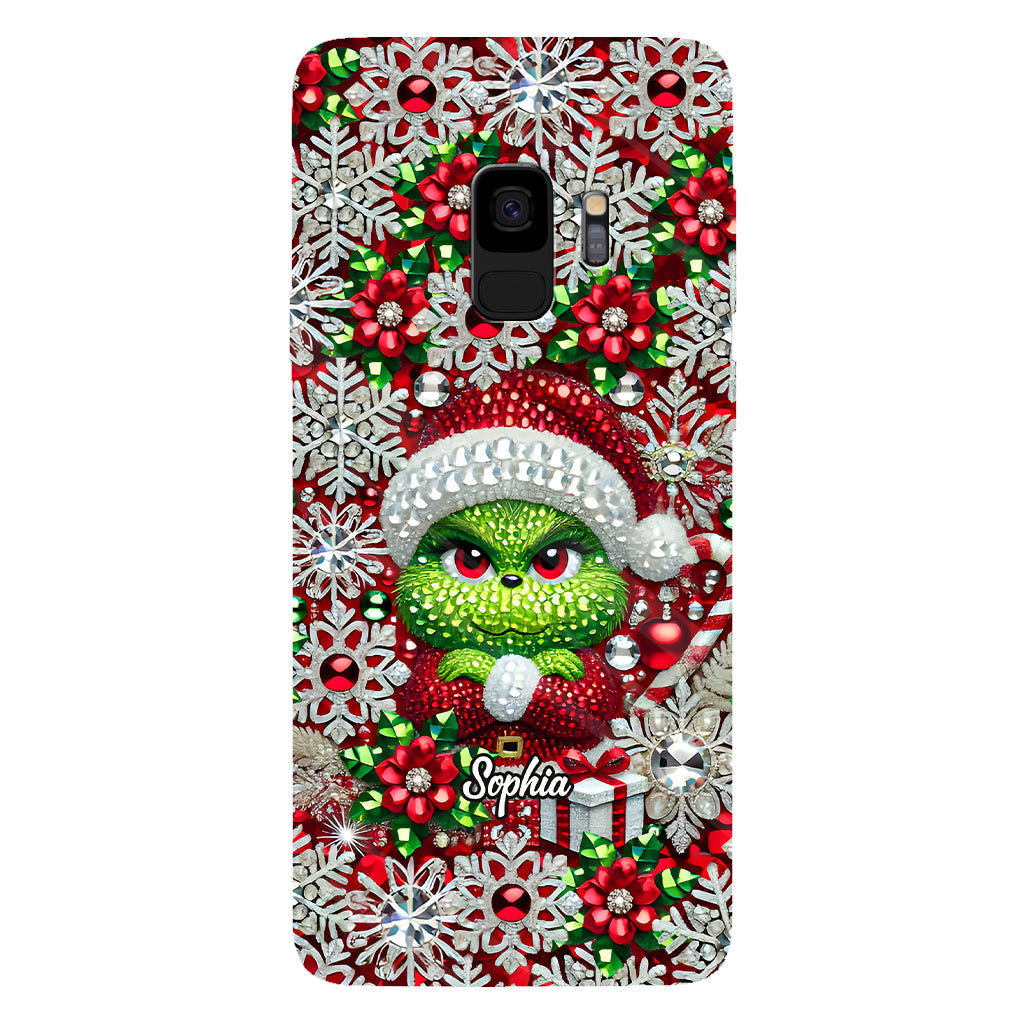 Joyeux Grinchmas - Coque de téléphone personnalisée avec imprimé intégral « Étole de Noël »