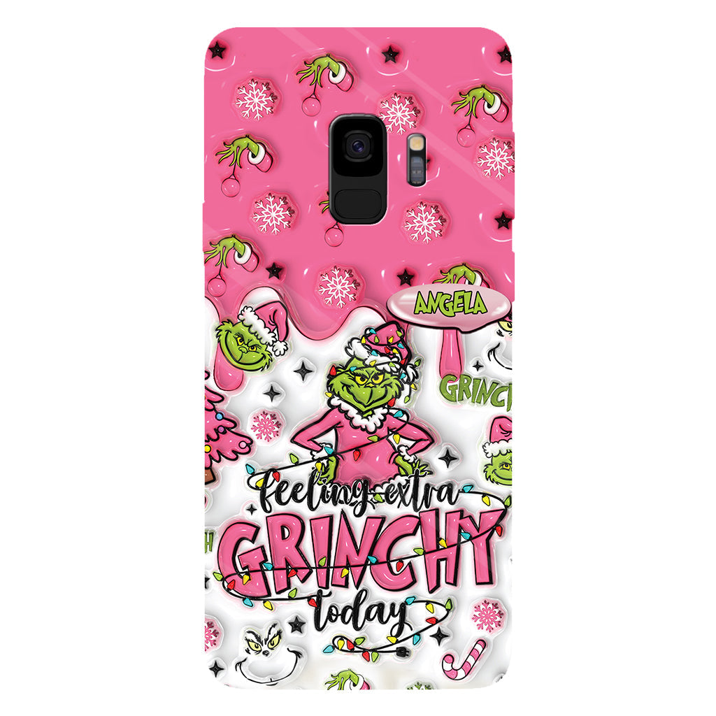 Heute besonders grinchig – personalisierte Handyhülle mit Weihnachtsstola-Motiv und Volldruck