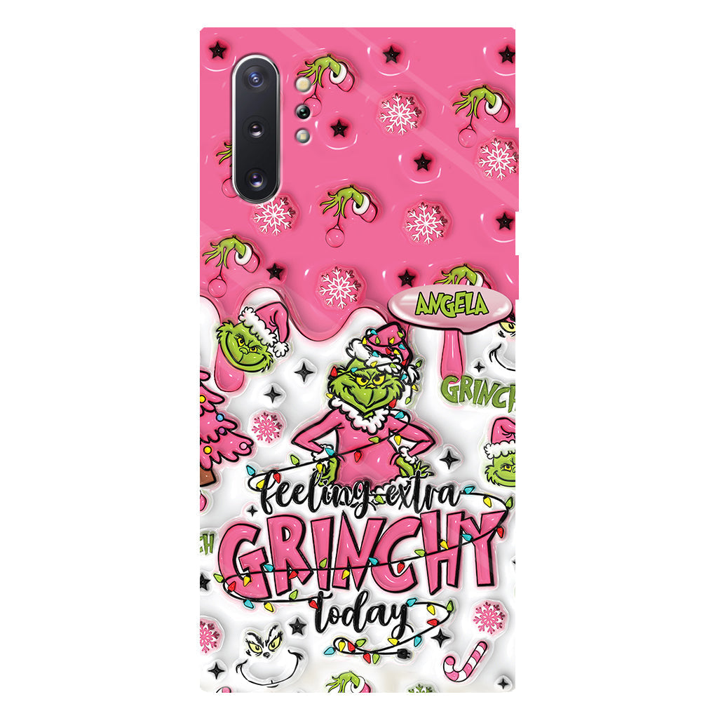 Heute besonders grinchig – personalisierte Handyhülle mit Weihnachtsstola-Motiv und Volldruck