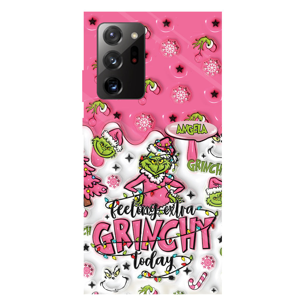 Heute besonders grinchig – personalisierte Handyhülle mit Weihnachtsstola-Motiv und Volldruck