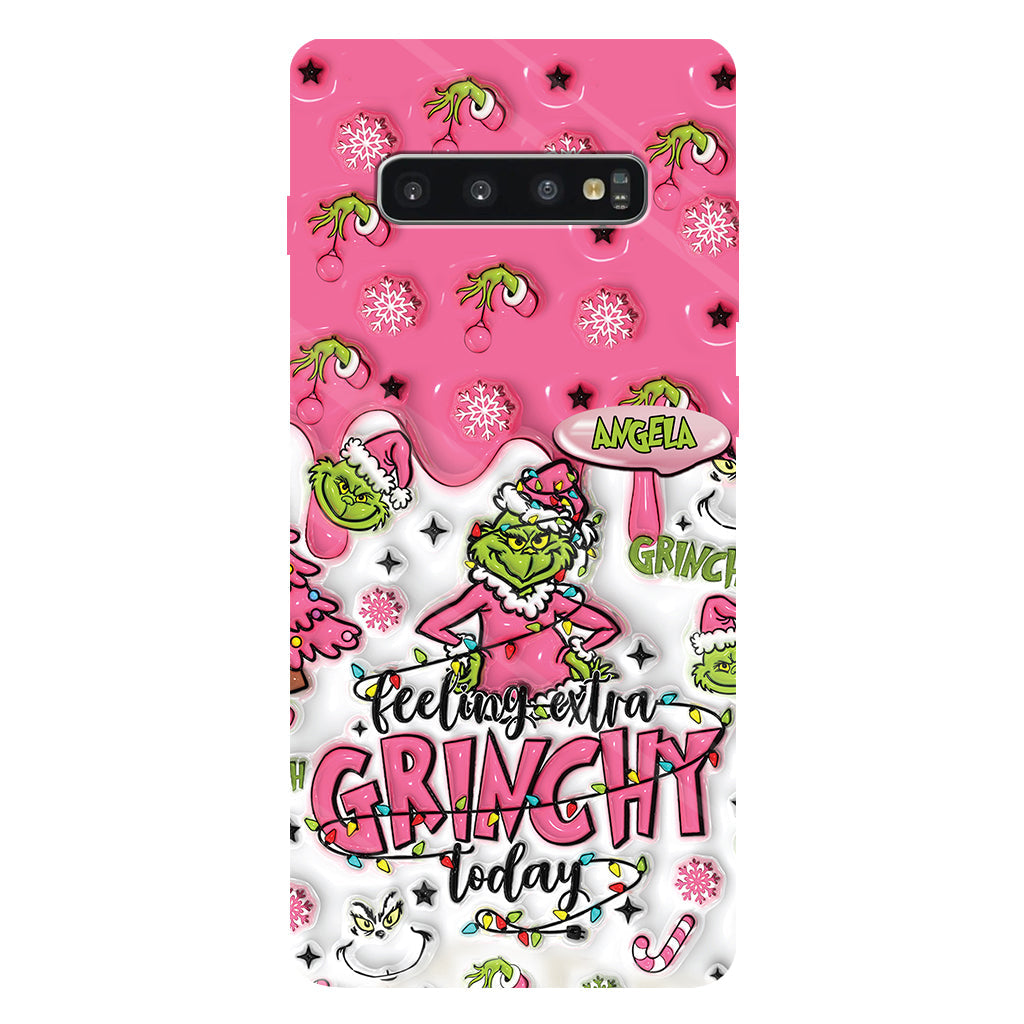Heute besonders grinchig – personalisierte Handyhülle mit Weihnachtsstola-Motiv und Volldruck
