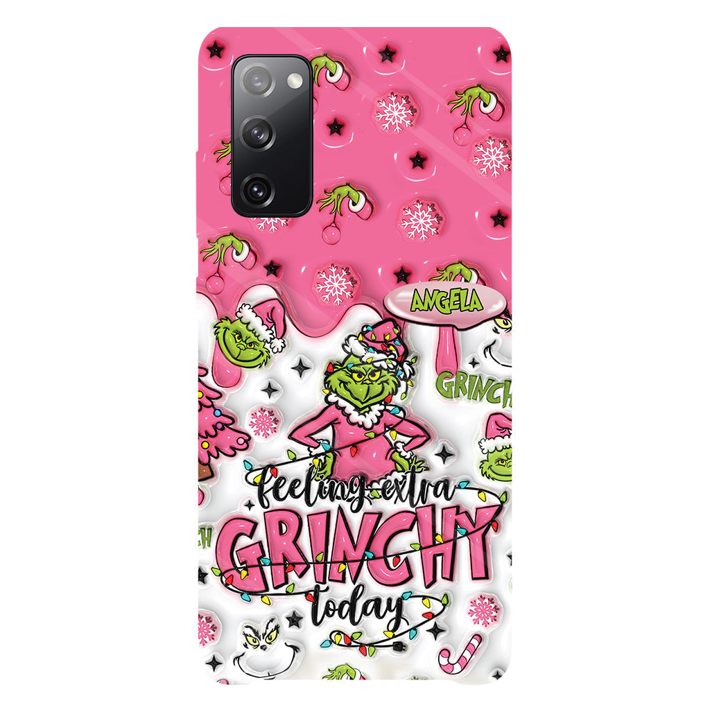 Heute besonders grinchig – personalisierte Handyhülle mit Weihnachtsstola-Motiv und Volldruck