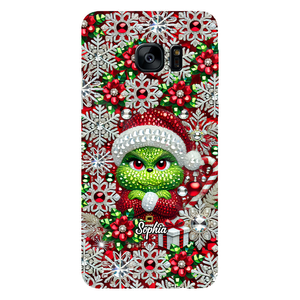 Joyeux Grinchmas - Coque de téléphone personnalisée avec imprimé intégral « Étole de Noël »