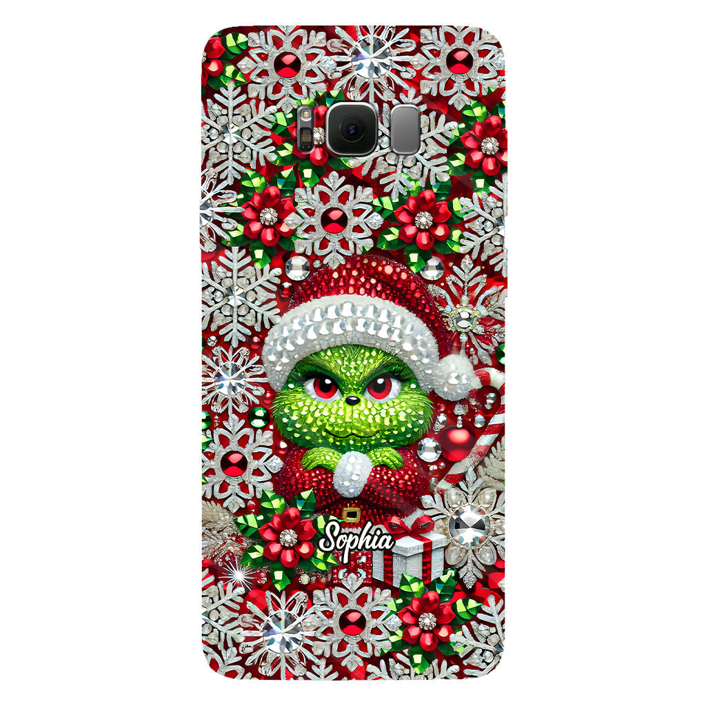 Joyeux Grinchmas - Coque de téléphone personnalisée avec imprimé intégral « Étole de Noël »