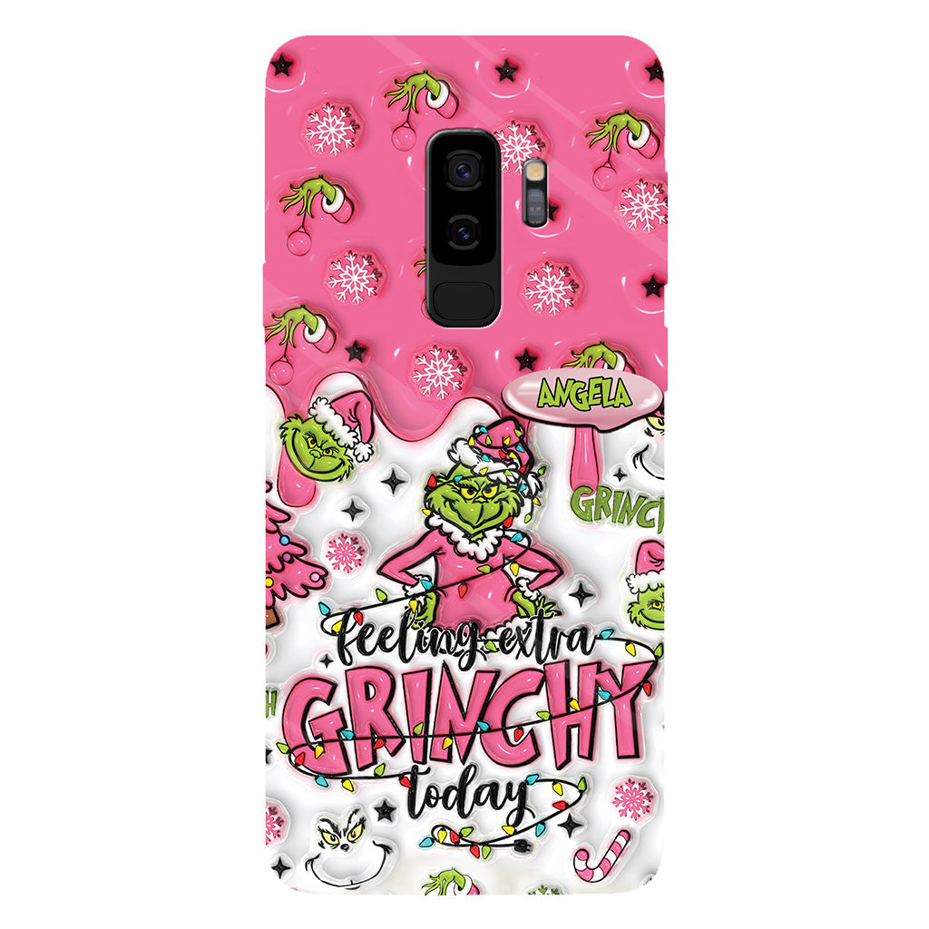 Heute besonders grinchig – personalisierte Handyhülle mit Weihnachtsstola-Motiv und Volldruck