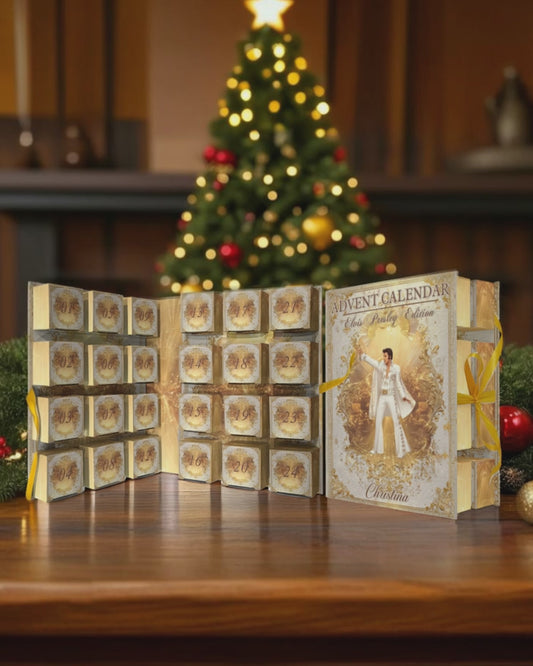 The King Of Rock And Roll - Personalized King of Rock and Roll Folded Advent Calendar With Ornaments