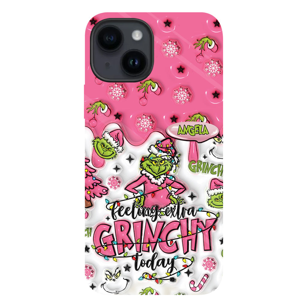 Heute besonders grinchig – personalisierte Handyhülle mit Weihnachtsstola-Motiv und Volldruck