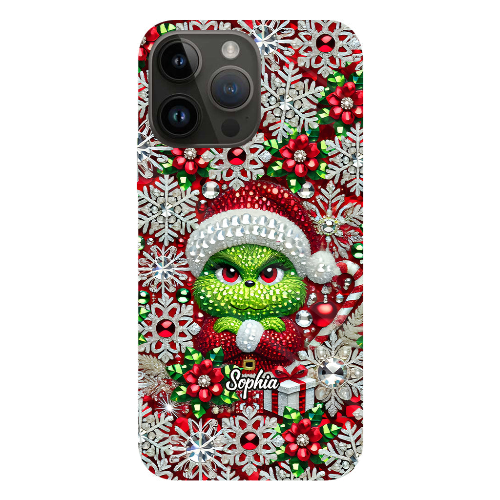 Joyeux Grinchmas - Coque de téléphone personnalisée avec imprimé intégral « Étole de Noël »