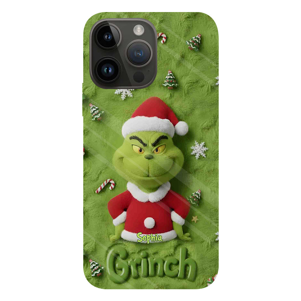 Joyeux Grinchmas - Coque de téléphone personnalisée avec imprimé intégral « Étole de Noël »