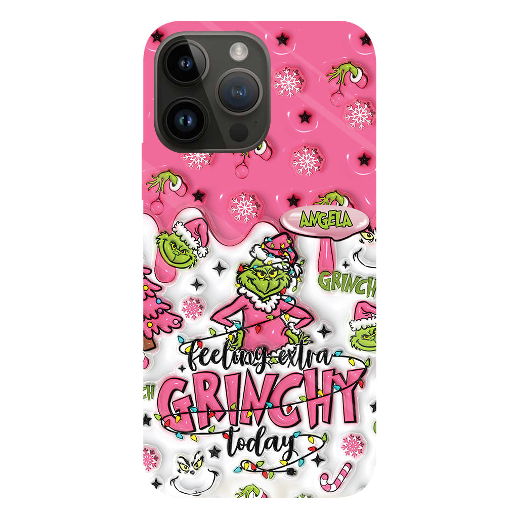 Heute besonders grinchig – personalisierte Handyhülle mit Weihnachtsstola-Motiv und Volldruck