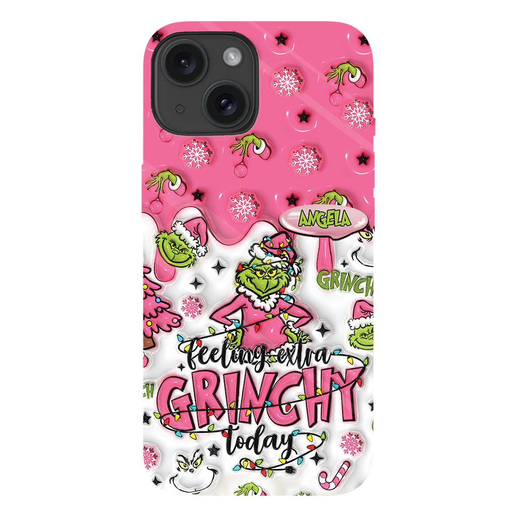 Heute besonders grinchig – personalisierte Handyhülle mit Weihnachtsstola-Motiv und Volldruck
