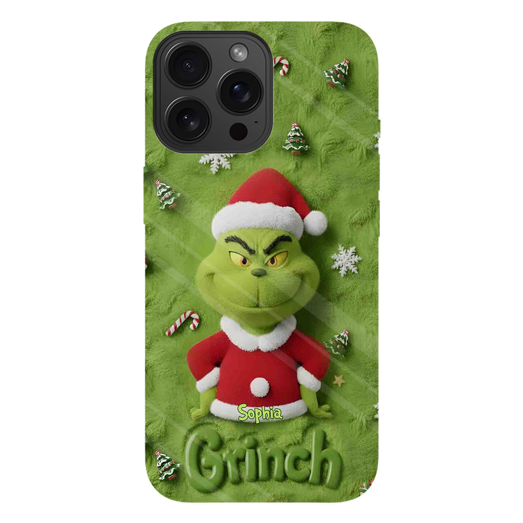 Joyeux Grinchmas - Coque de téléphone personnalisée avec imprimé intégral « Étole de Noël »