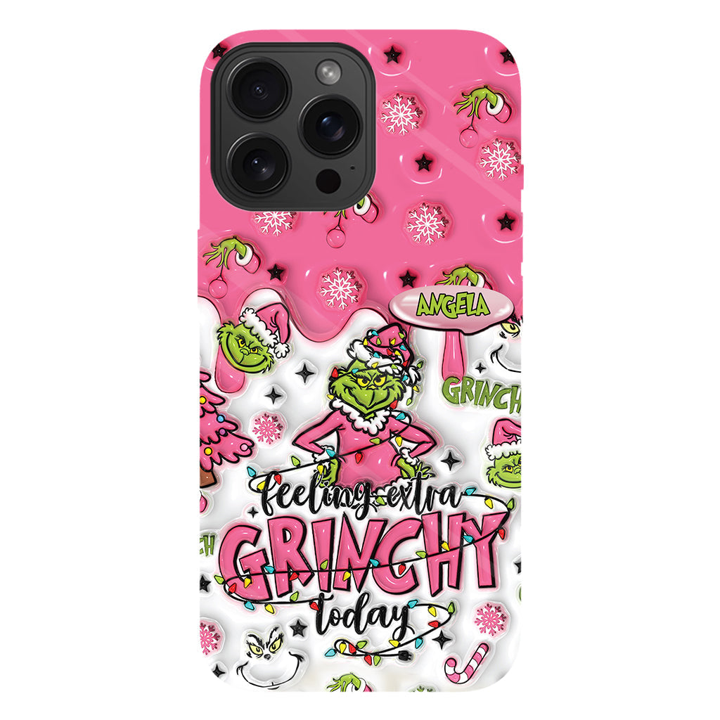 Heute besonders grinchig – personalisierte Handyhülle mit Weihnachtsstola-Motiv und Volldruck