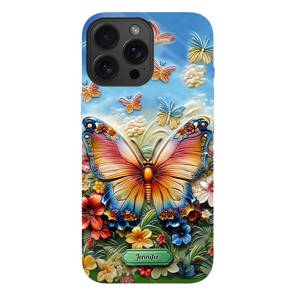 Coque de téléphone personnalisée avec magnifique motif papillon, abeille, libellule et colibri
